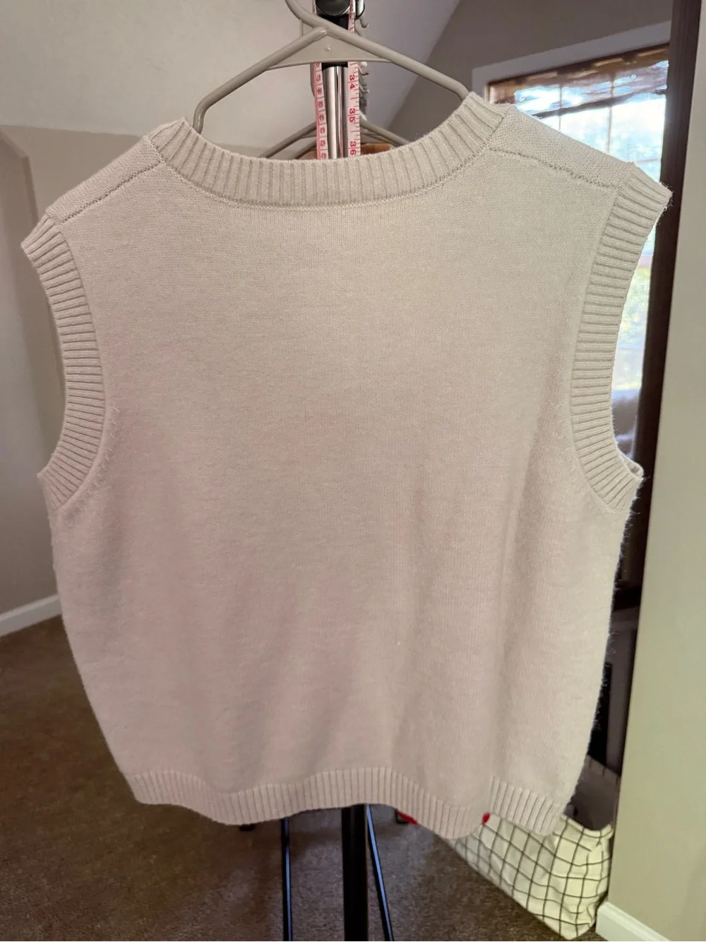 Cream Sleeveless Button Front Knit Vest